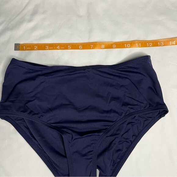 Andie Swim Navy Size S The High Waisted Bikini Bottom Stretch Classic Modest - Picture 3 of 7
